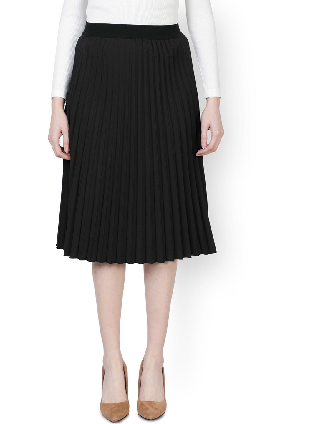 

Femvy A-Line Midi Skirt, Black