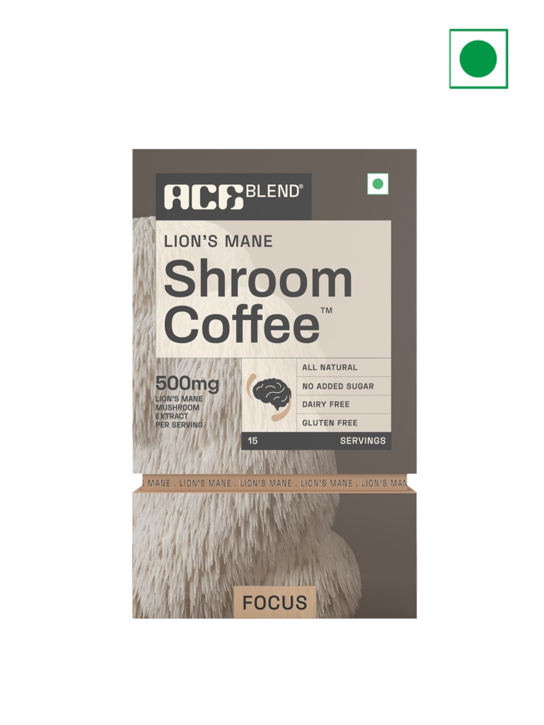 

Ace Blend Lions Mane coffee-120 G, Brown
