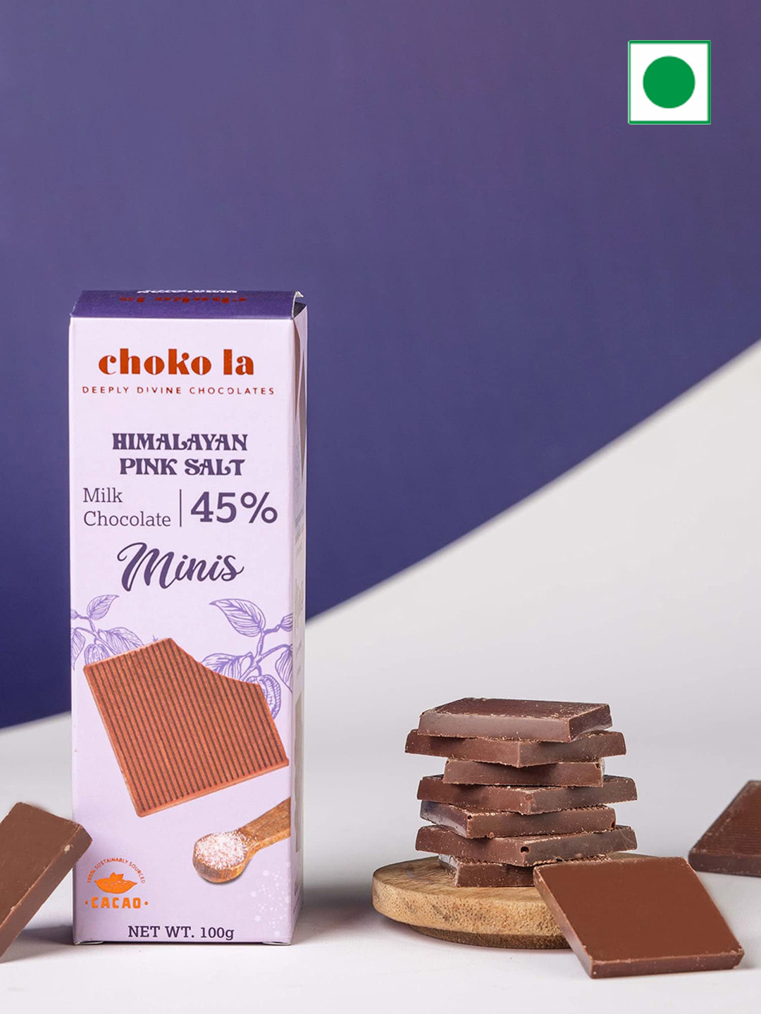 

choko la Chocolate Himalayan Pink Salt Minis- 100 G, Orange