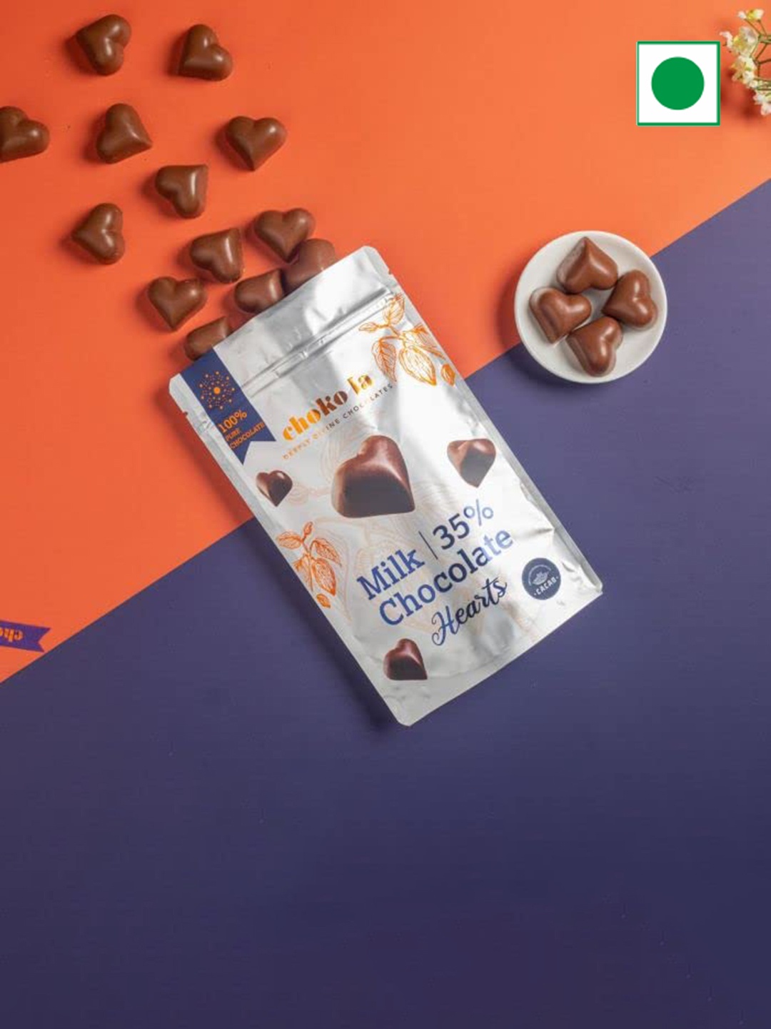 

choko la 35% Milk Hearts Chocolate- 210 G, Orange