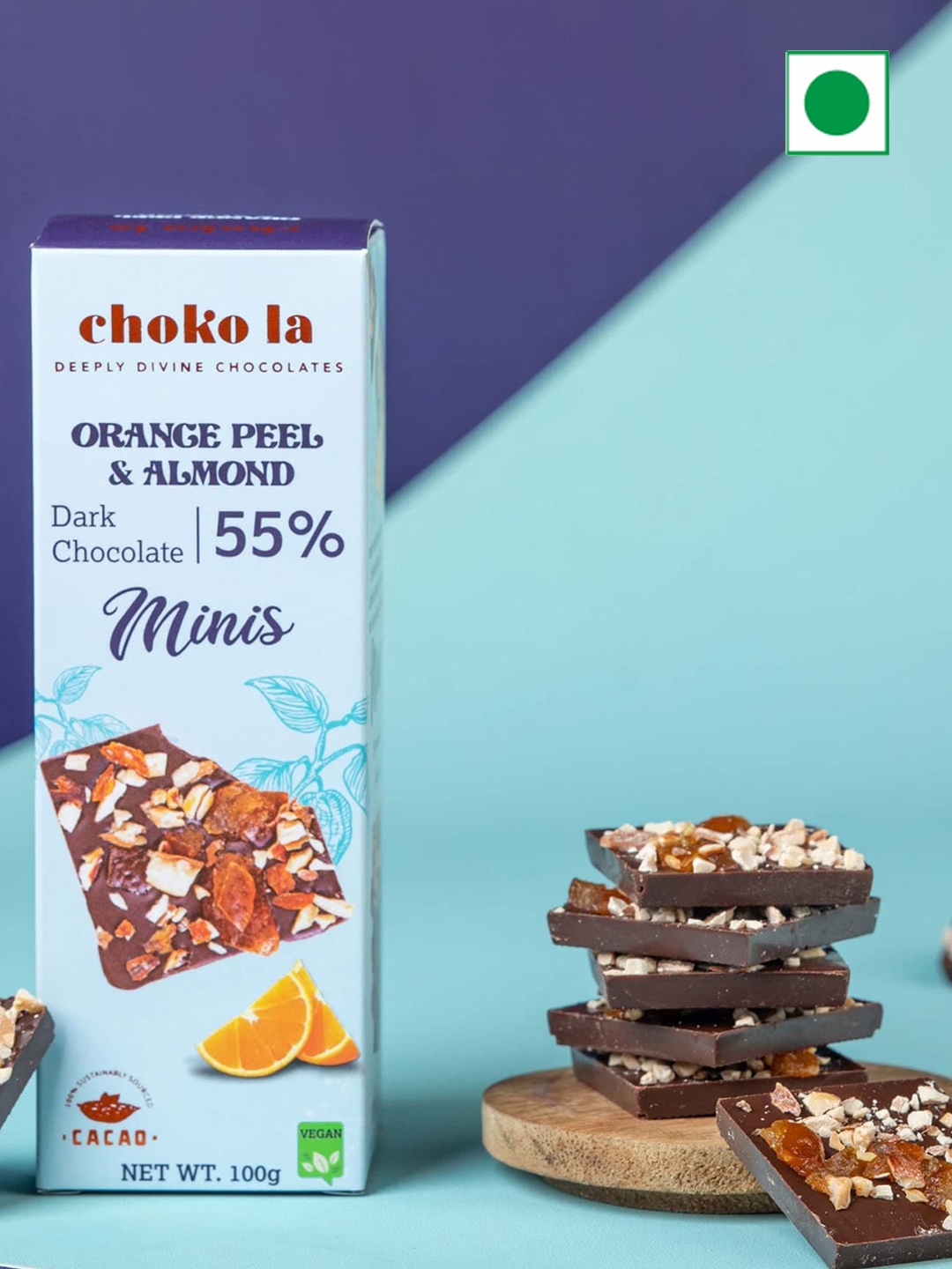 

choko la Orange Peel & Almond Minis Chocolate -100 G