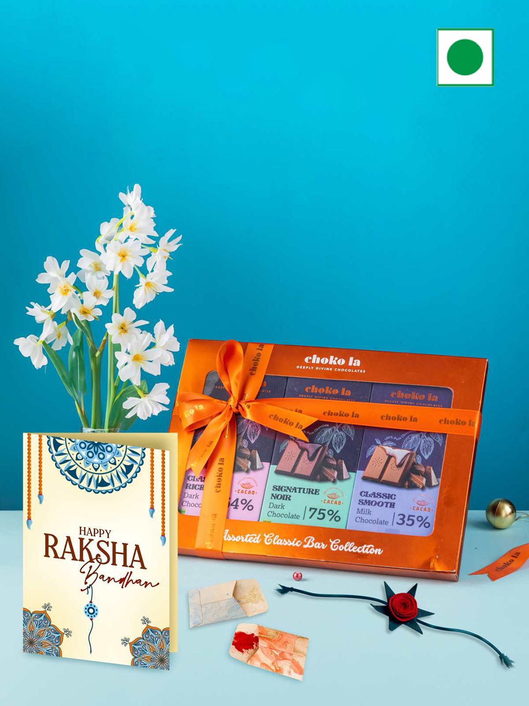 

choko la Pack Of 3 Assorted Chocolate Bar Collection- 80 G, Orange