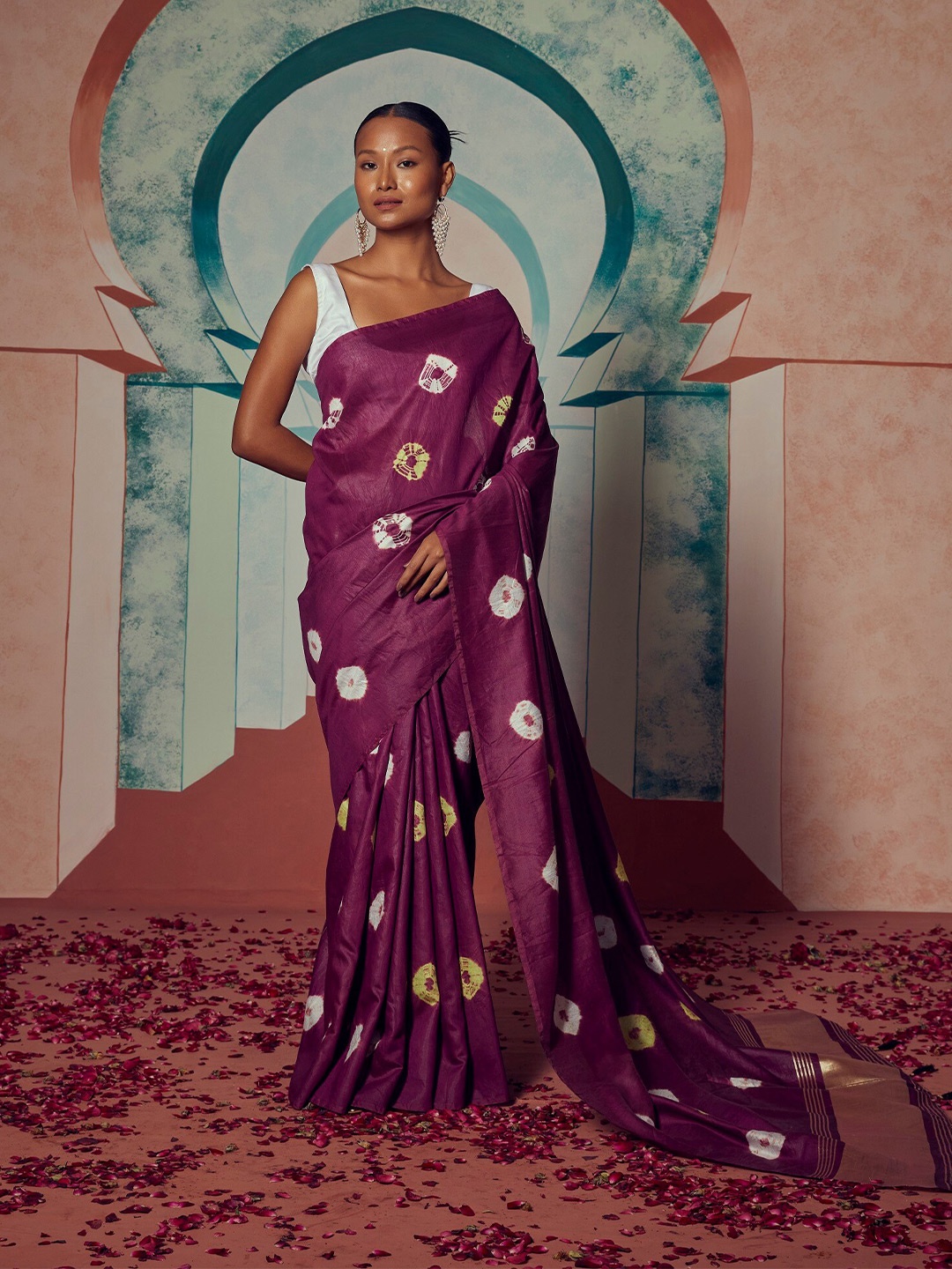 

Stylefables Tie and Dye Bandhani Saree, Purple