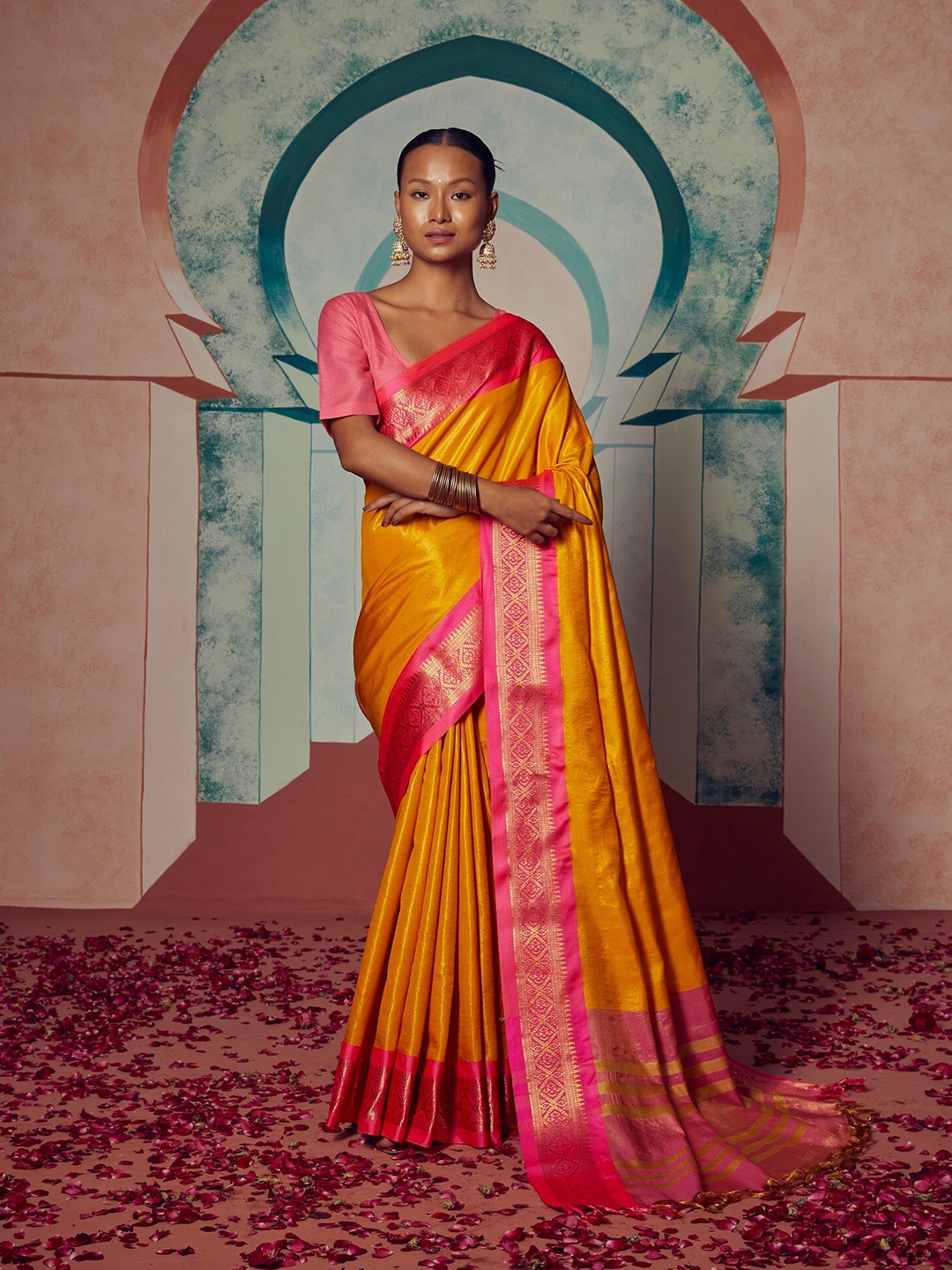 

Stylefables Zari Banarasi Saree, Yellow