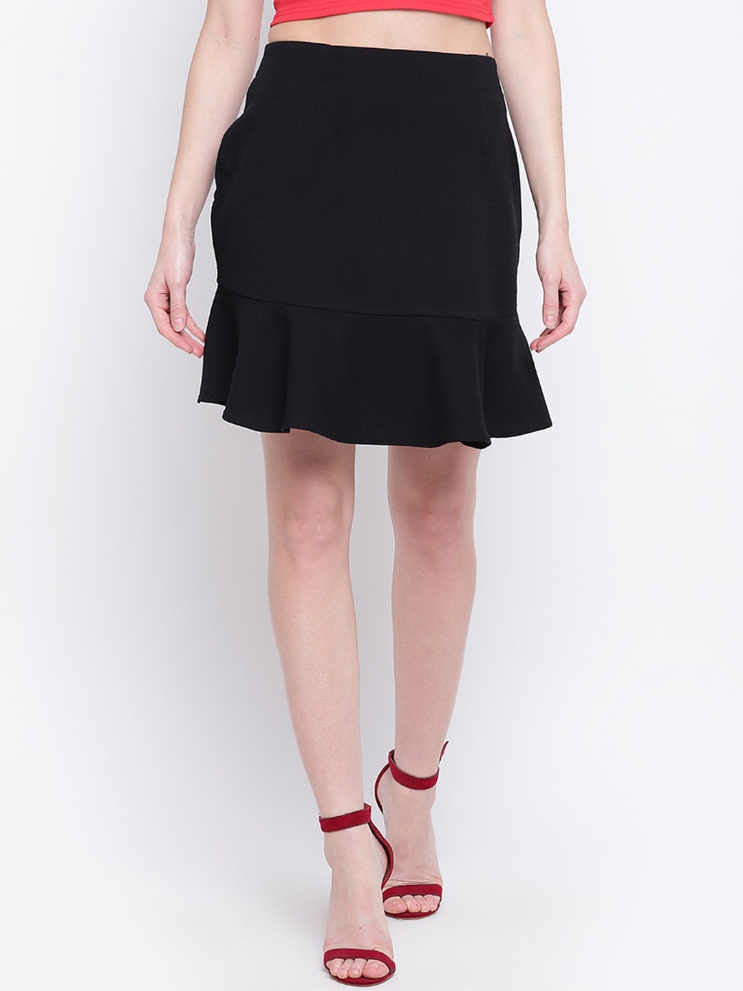 

Mayra Flared Mini Skirt, Black