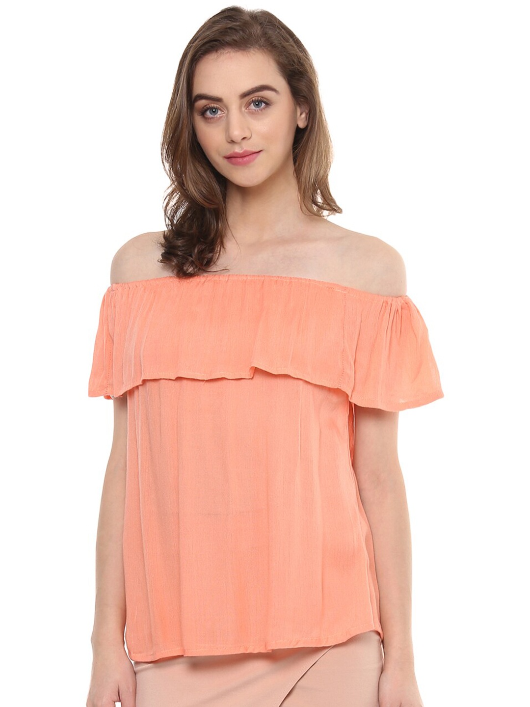 

Mayra Off-Shoulder Bardot Top, Orange