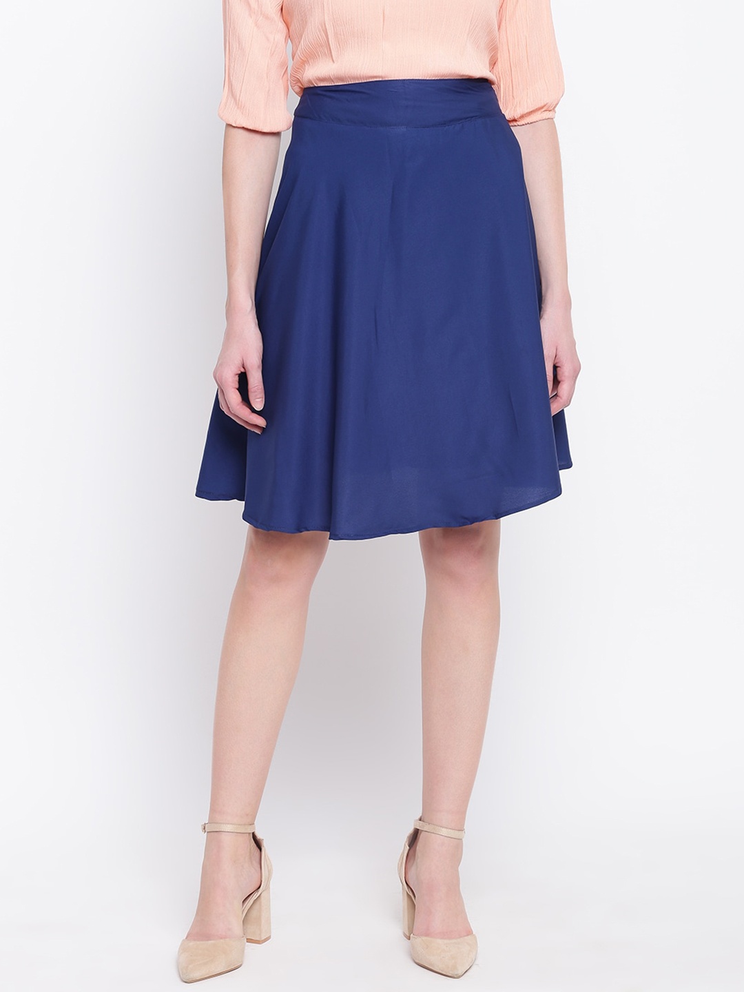 

Mayra Mid Rise A-Line Skirt, Blue