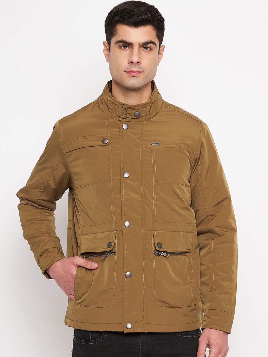 

Duke Stand Collar Padded Jacket, Khaki