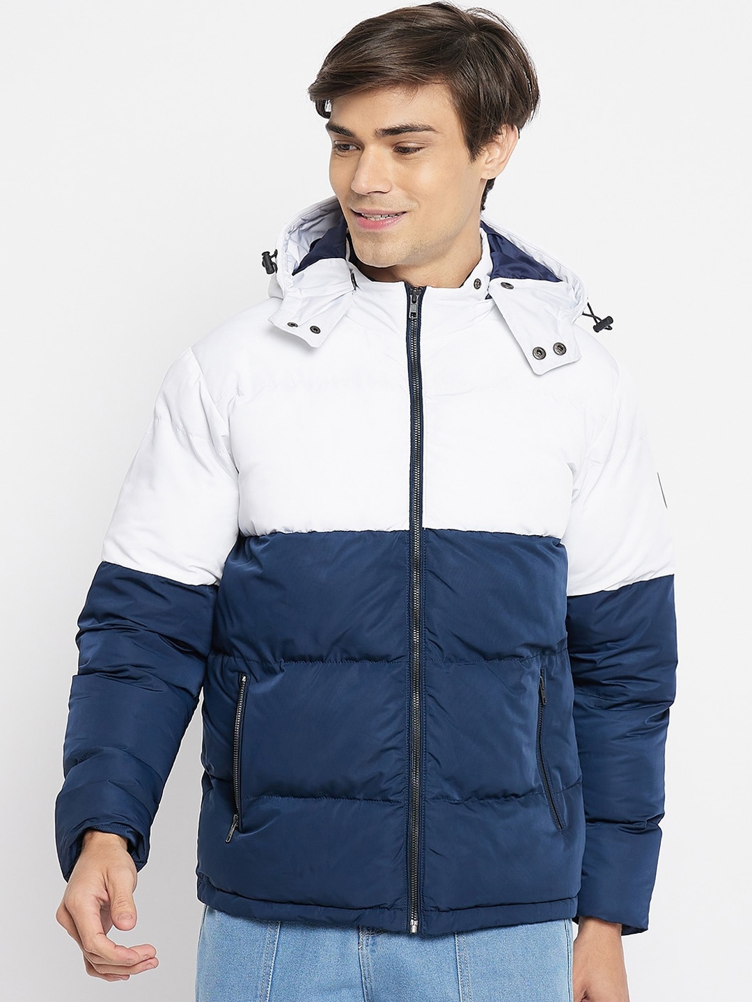 

Duke Colourblocked Hooded Puffer Jacket, Blue