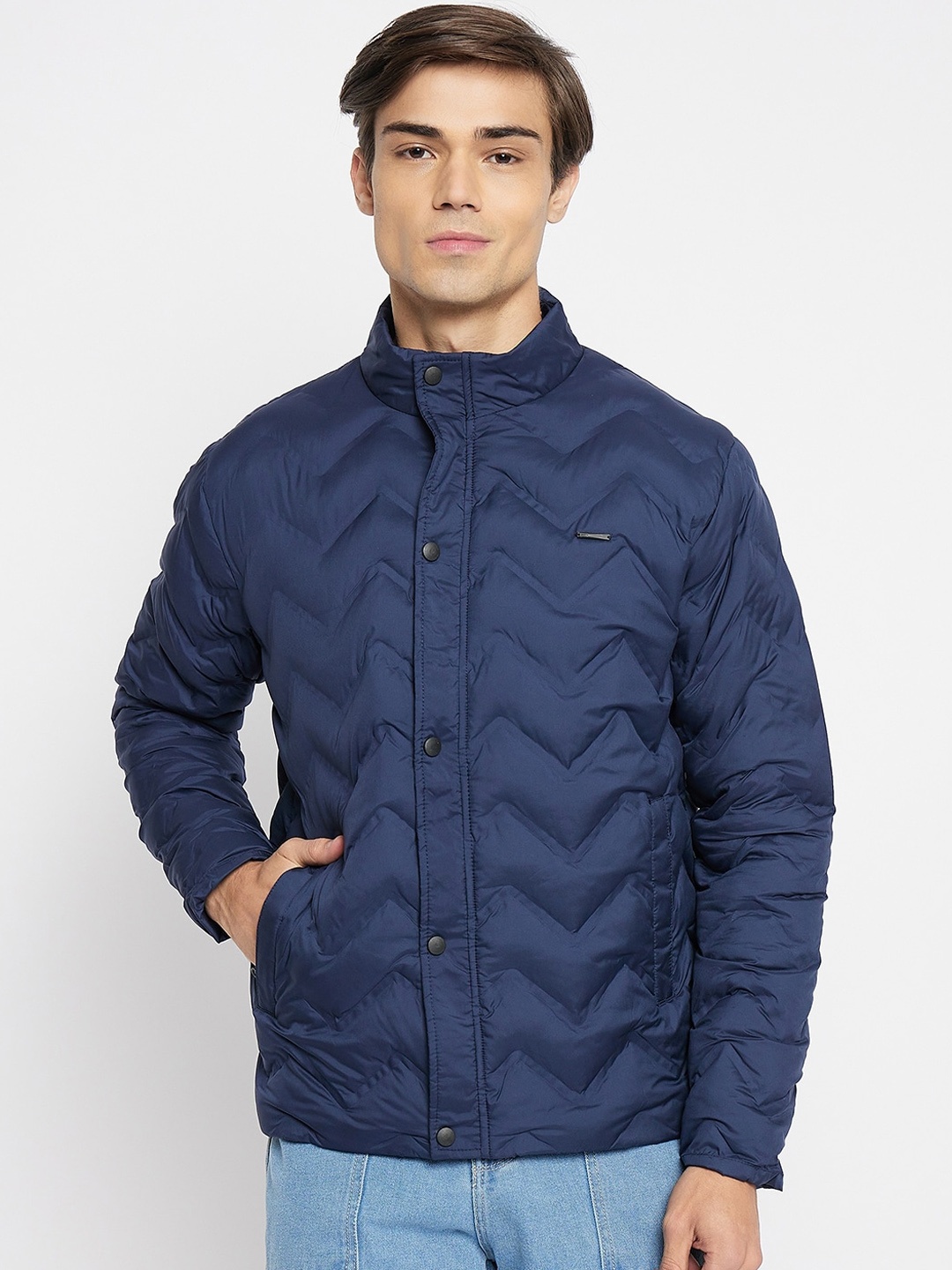 

Duke Mock Collar Padded Jacket, Blue