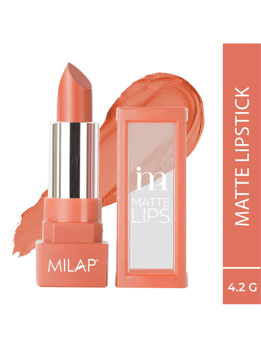 

MILAP Matte Lips Long Lasting Lightweight Bullet Lipstick 4.2g - Honey Do 518, Orange
