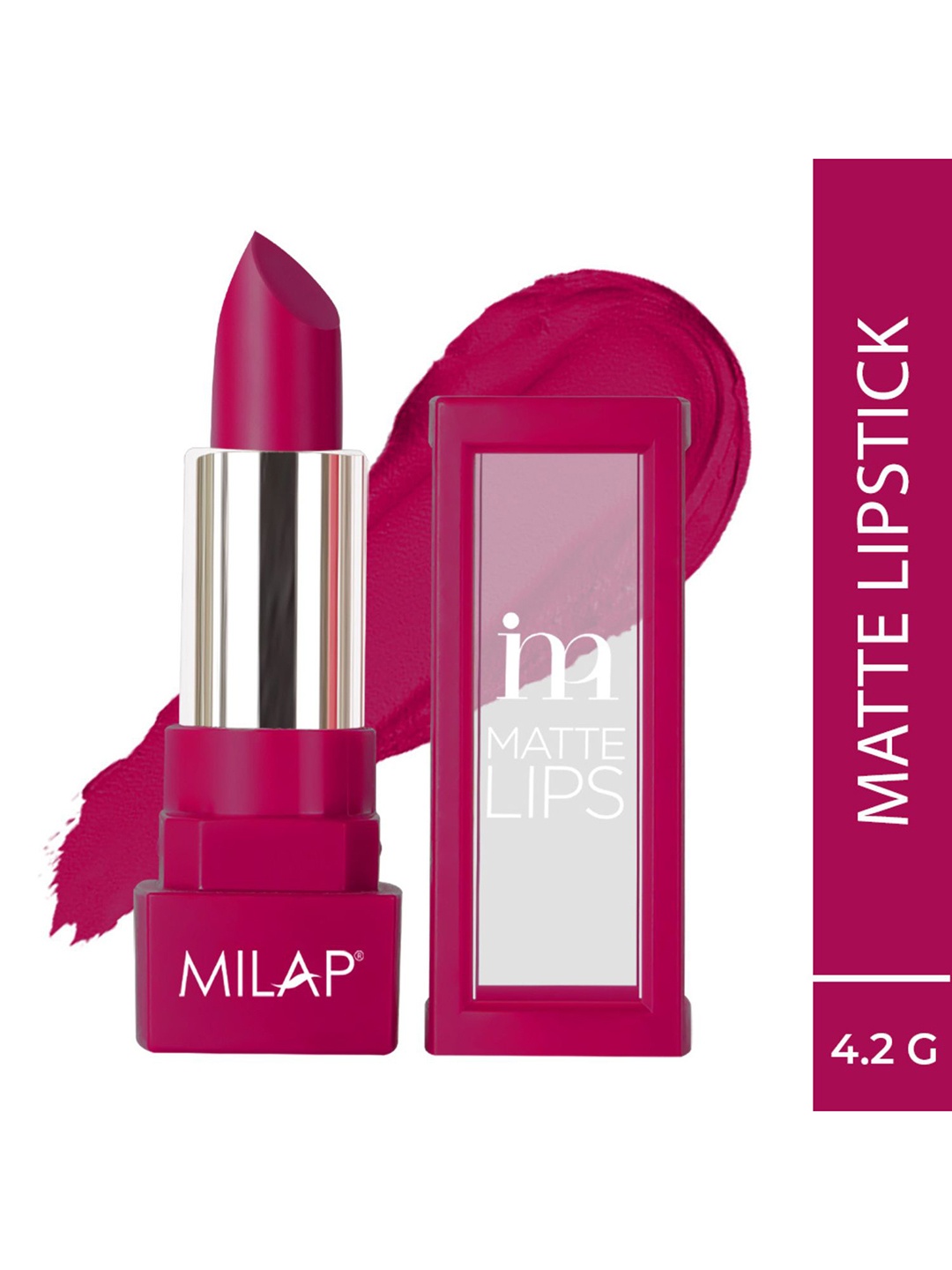

MILAP Matte Lips Long Lasting Lightweight Bullet Lipstick 4.2g - Electric Orchid 525, Pink