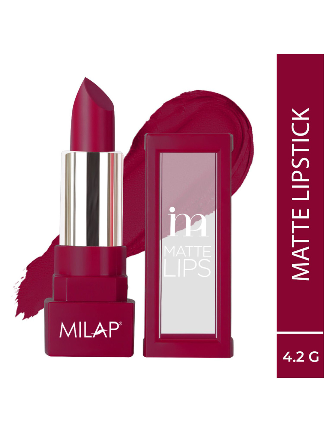 

MILAP Matte Lips Long Lasting Lightweight Bullet Lipstick 4.2g - Love Struck 516, Pink