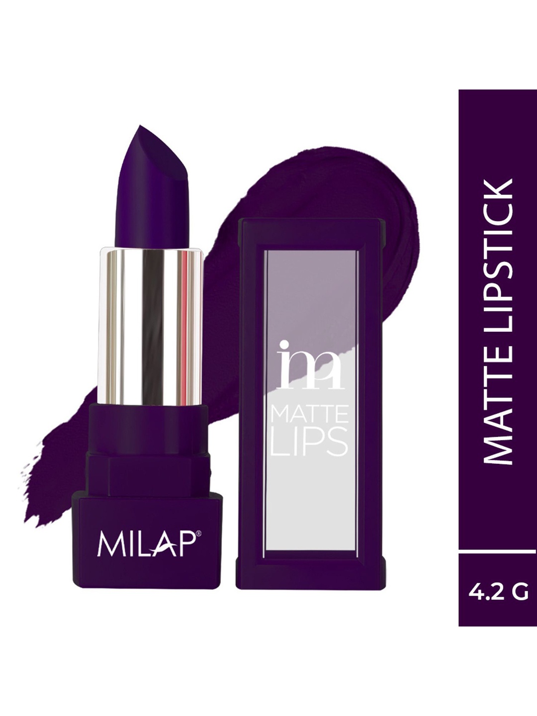 

MILAP Matte Lips Long Stay Lightweight Bullet Lipstick - Aurora 513, Violet