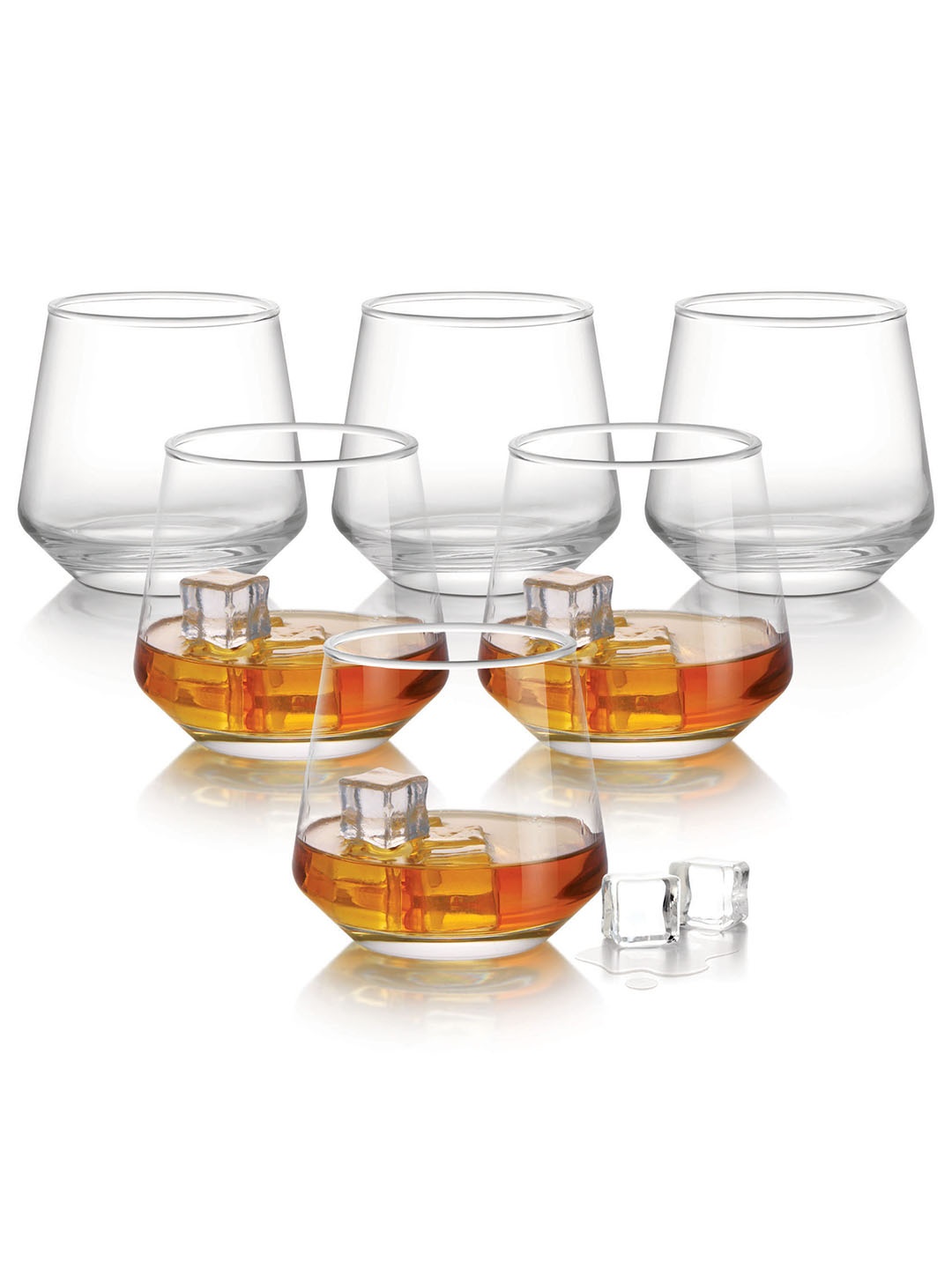 

Treo Transparent Bourbon On The Rocks Glass Tumbler 6 Piece Set 370 ml Each