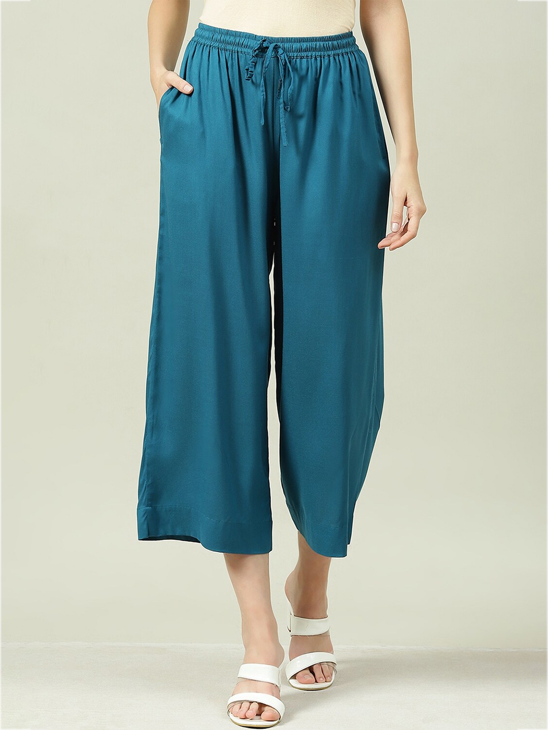 

Biba Women Flared Palazzos, Teal