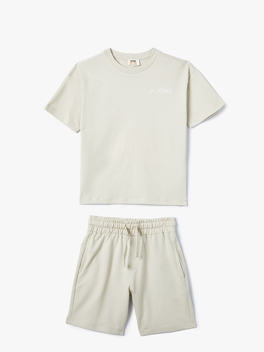 

Koton Boys Pure Cotton T-shirt with Shorts, White