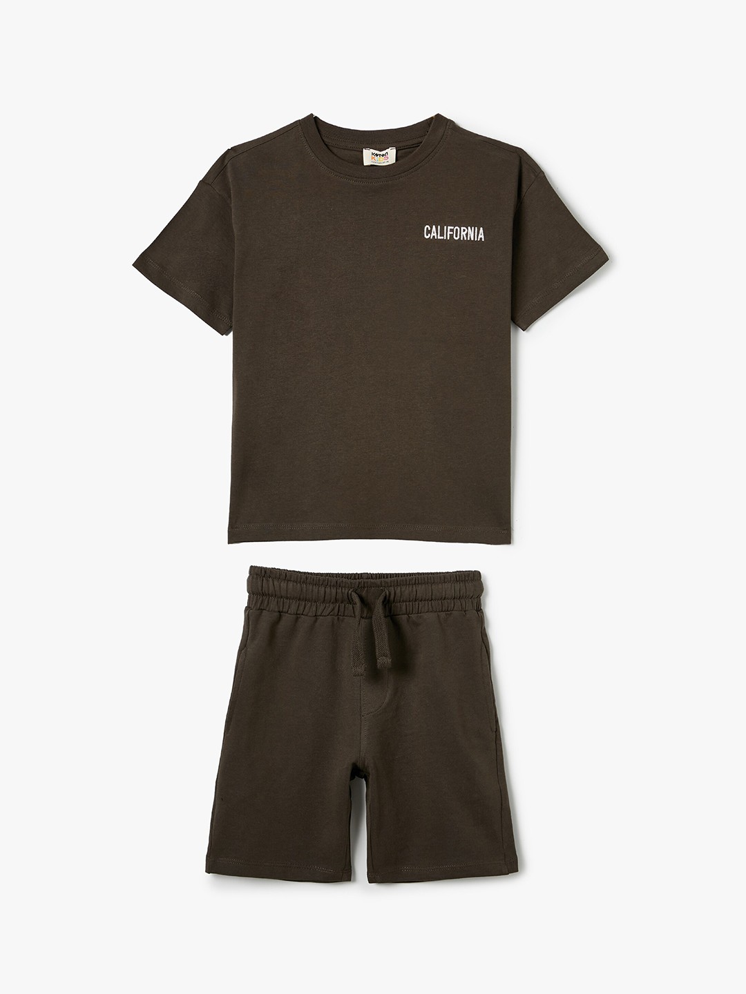 

Koton Boys Pure Cotton T-shirt with Shorts, Grey