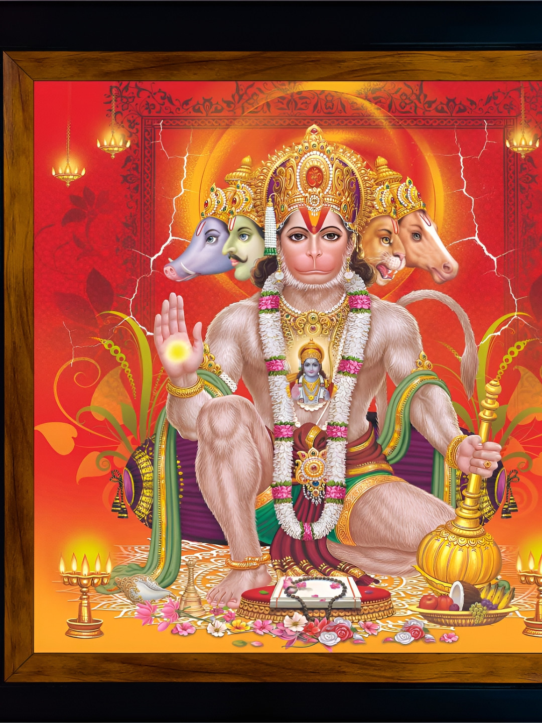 

WALLMAX Red & Black Synthetic Wooden Wall Art With Frame