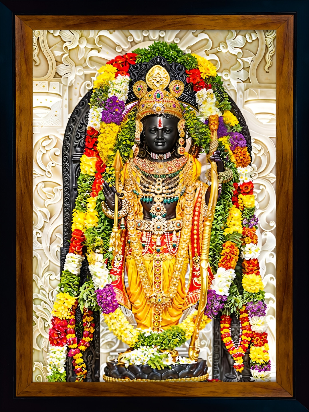 

WALLMAX Gold Toned & Brown Synthetic Wooden Wall Art With Frame