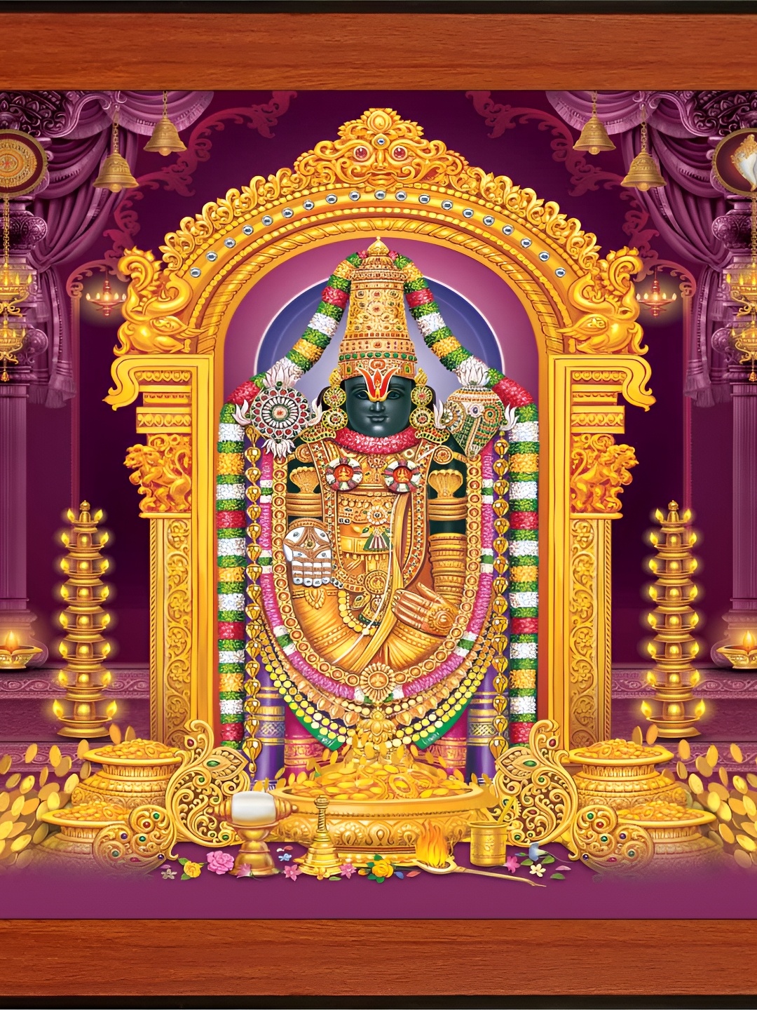 

WALLMAX Gold Toned & Purple Religious Wall Art