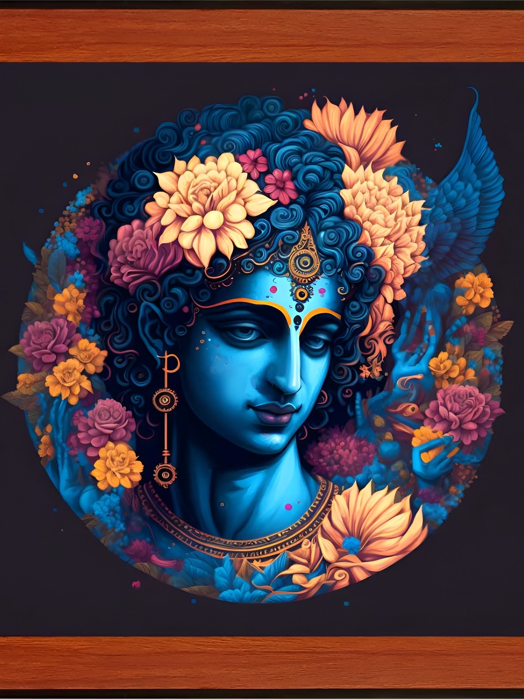 

WALLMAX Brown & Blue Religious Wall Art