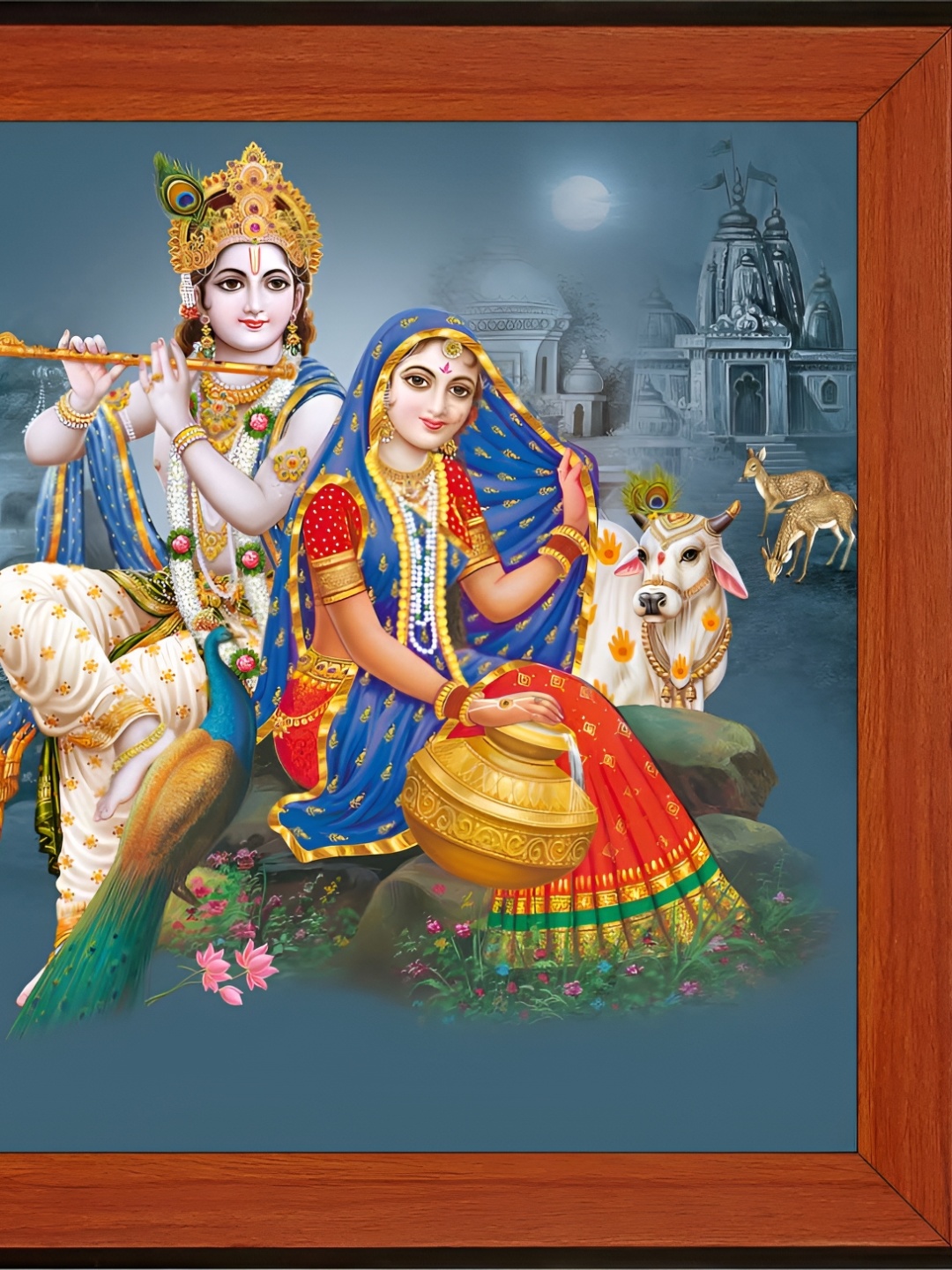 

WALLMAX Brown & Blue Religious Wall Art