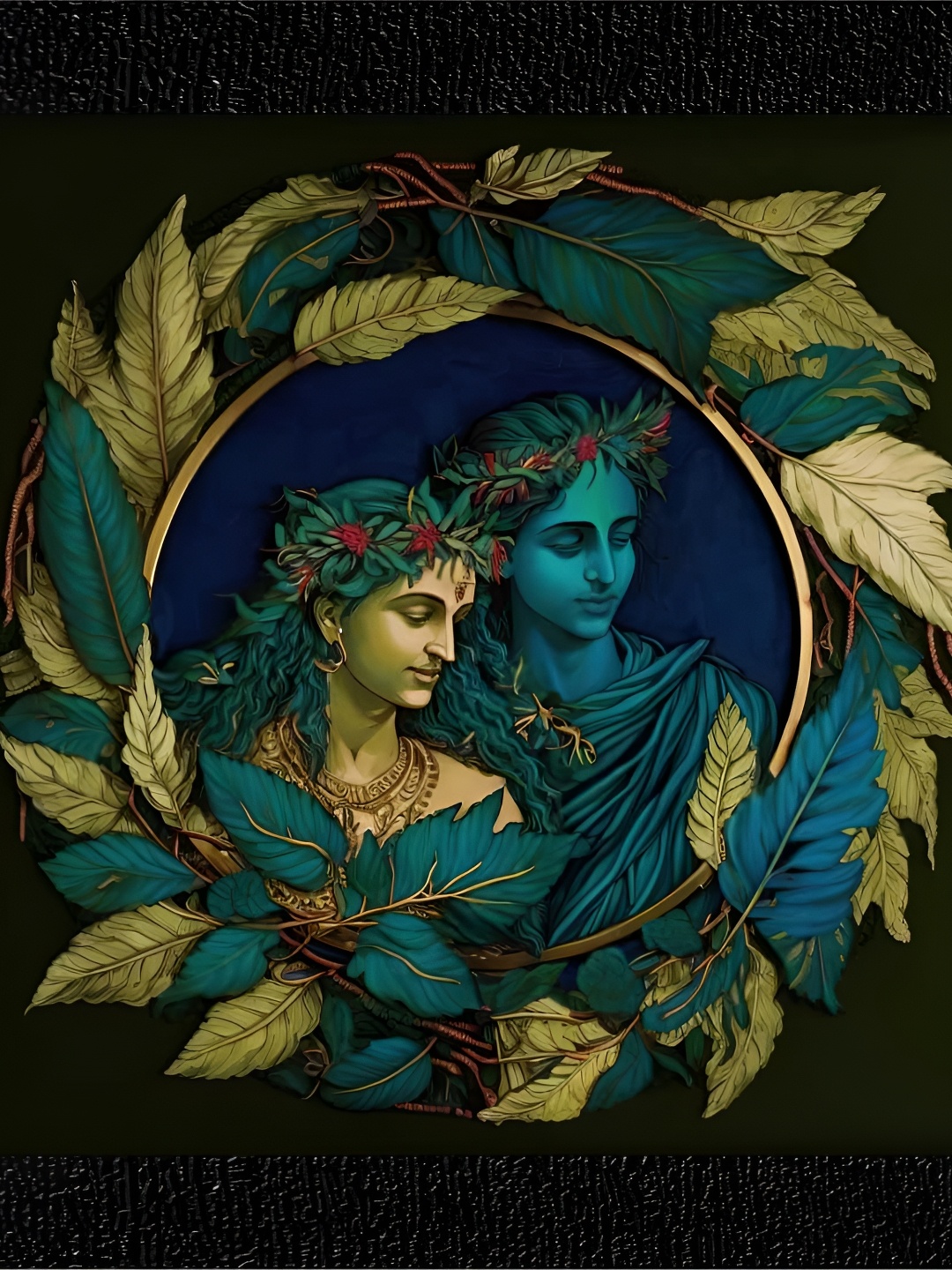 

WALLMAX Black & Green Religious Wall Art