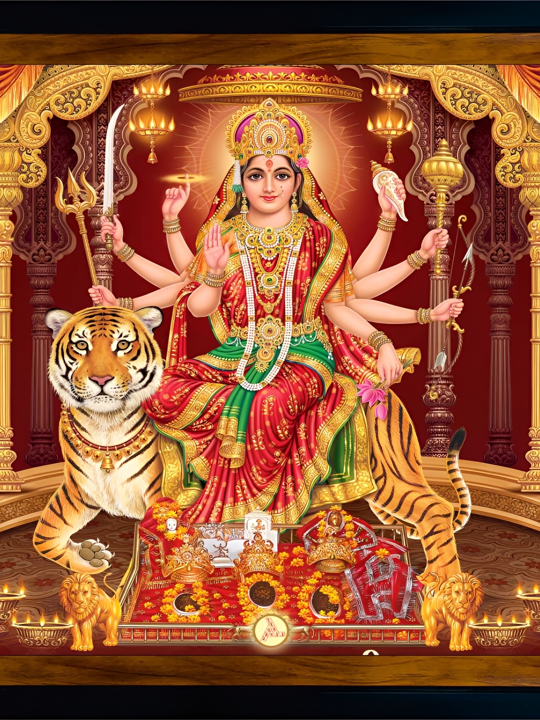 

WALLMAX Gold Toned & Red Religious Wall Art