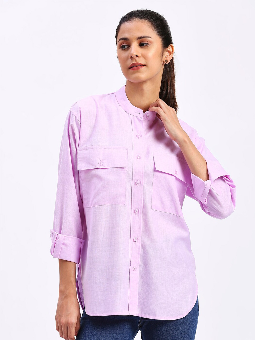 

FITHUB Oversized Cotton Casual Shirt, Lavender