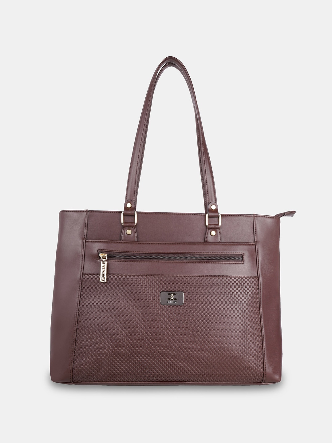 

ESBEDA Textured Structured Oversized Shoulder Bag, Brown
