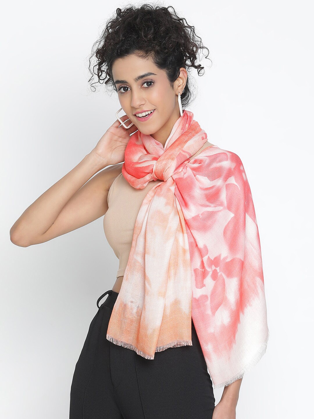 

SHINGORA Abstract Woven Design Stole, Pink