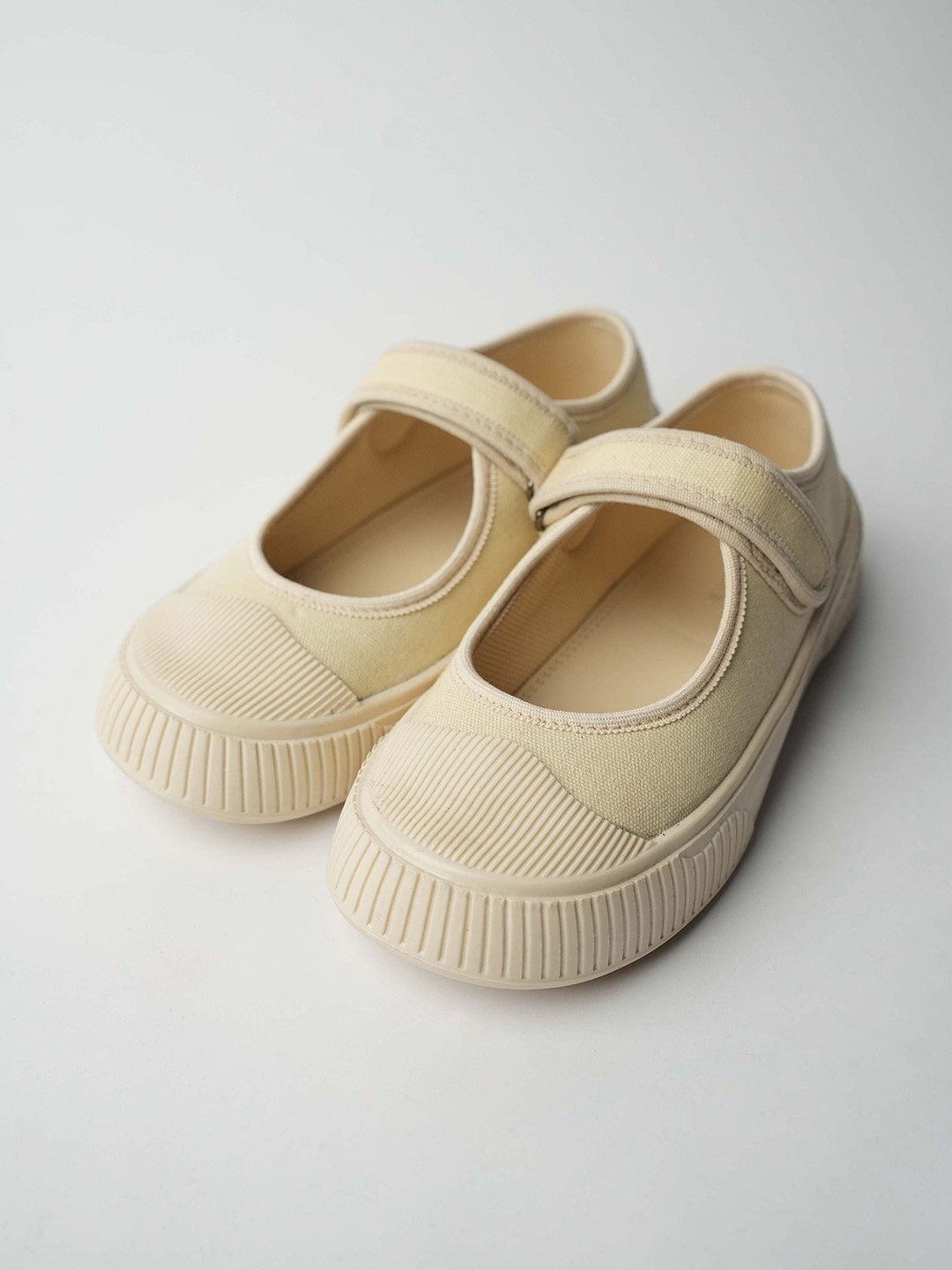 

Theater Women Textured Canvas Velcro Sneakers, Beige