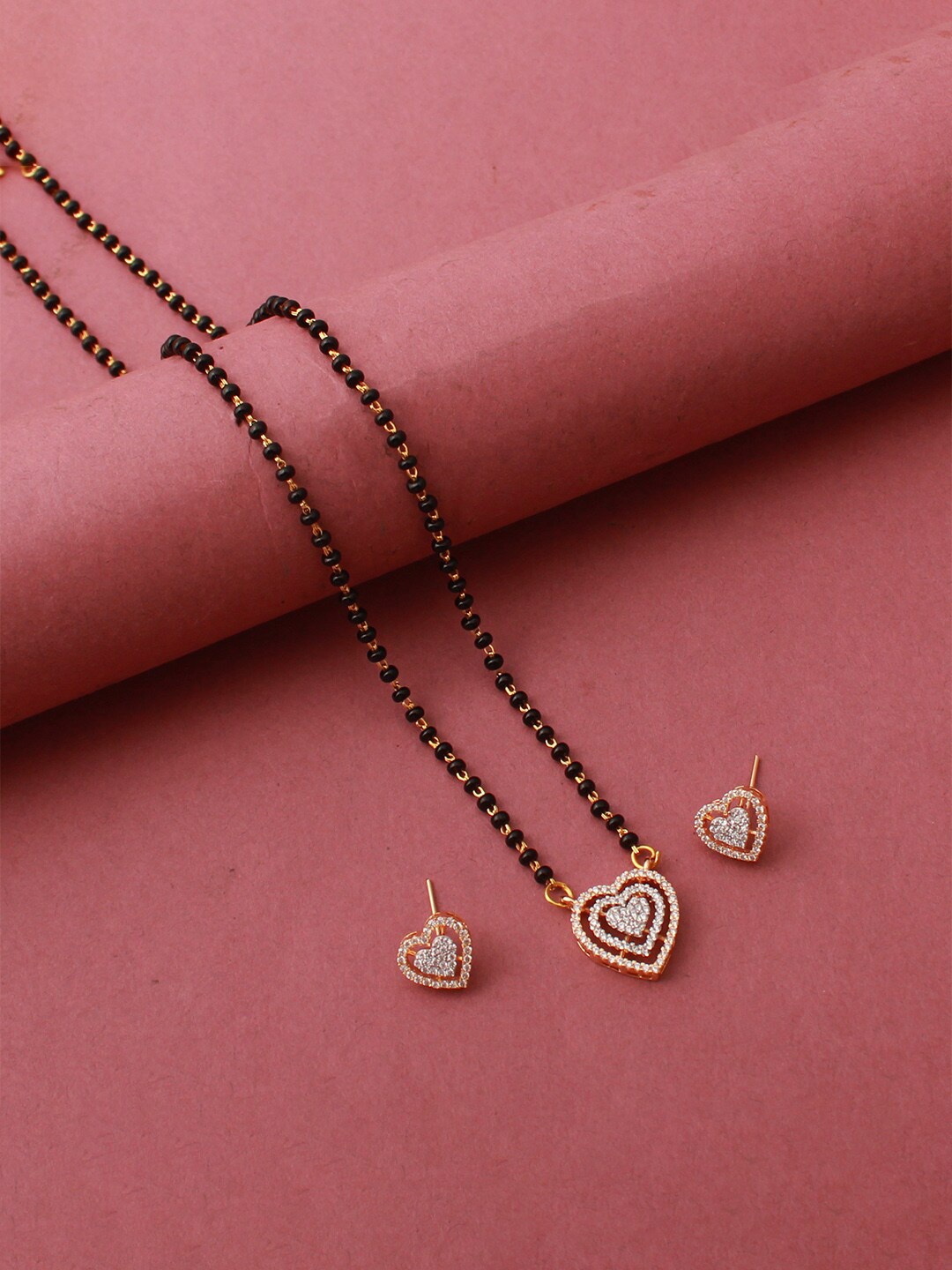 

Mirana Gold-Plated Stone Studded and Beaded Mangalsutra