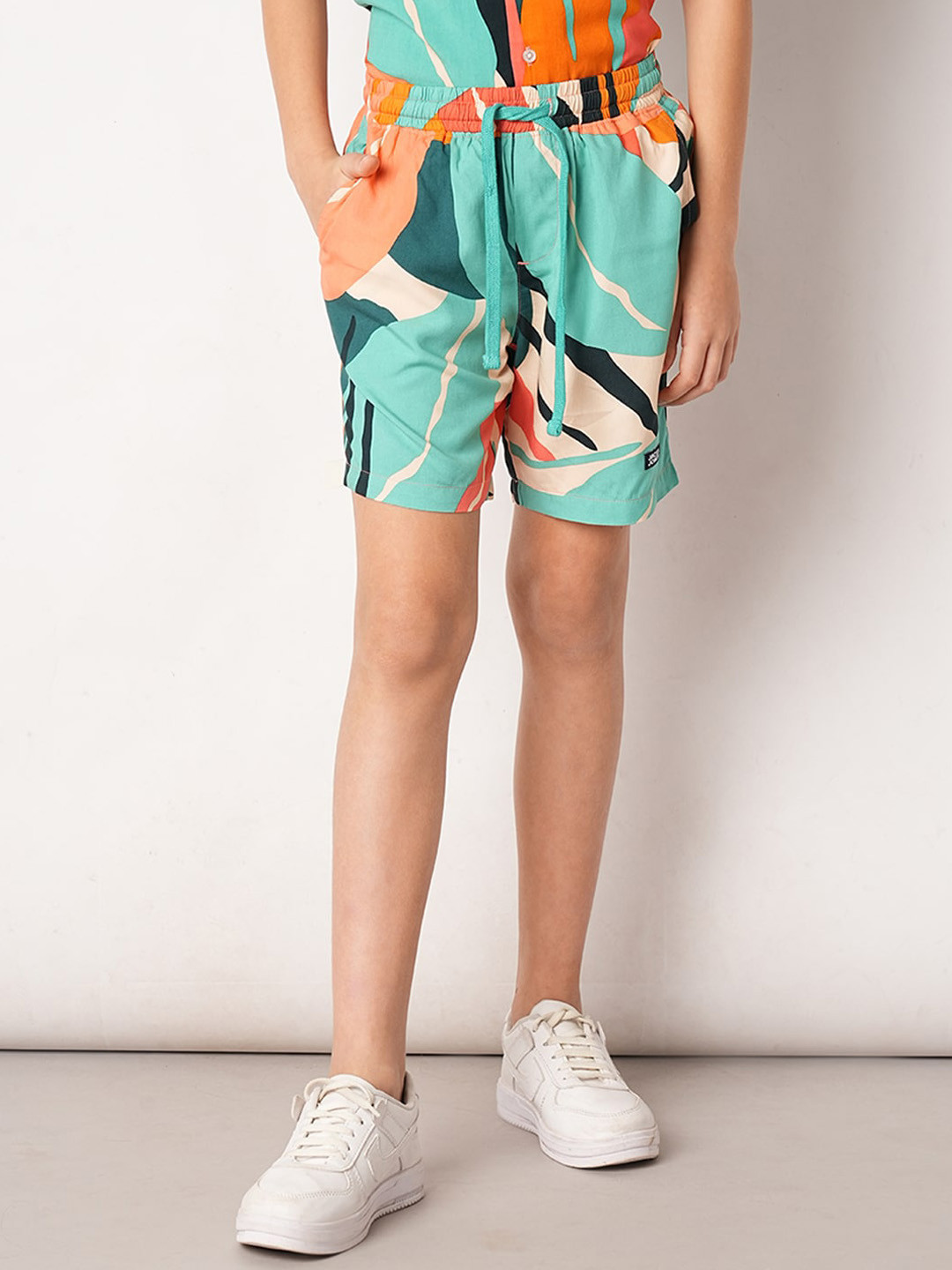 

Jack & Jones Junior Boys Abstract Printed Shorts, Green