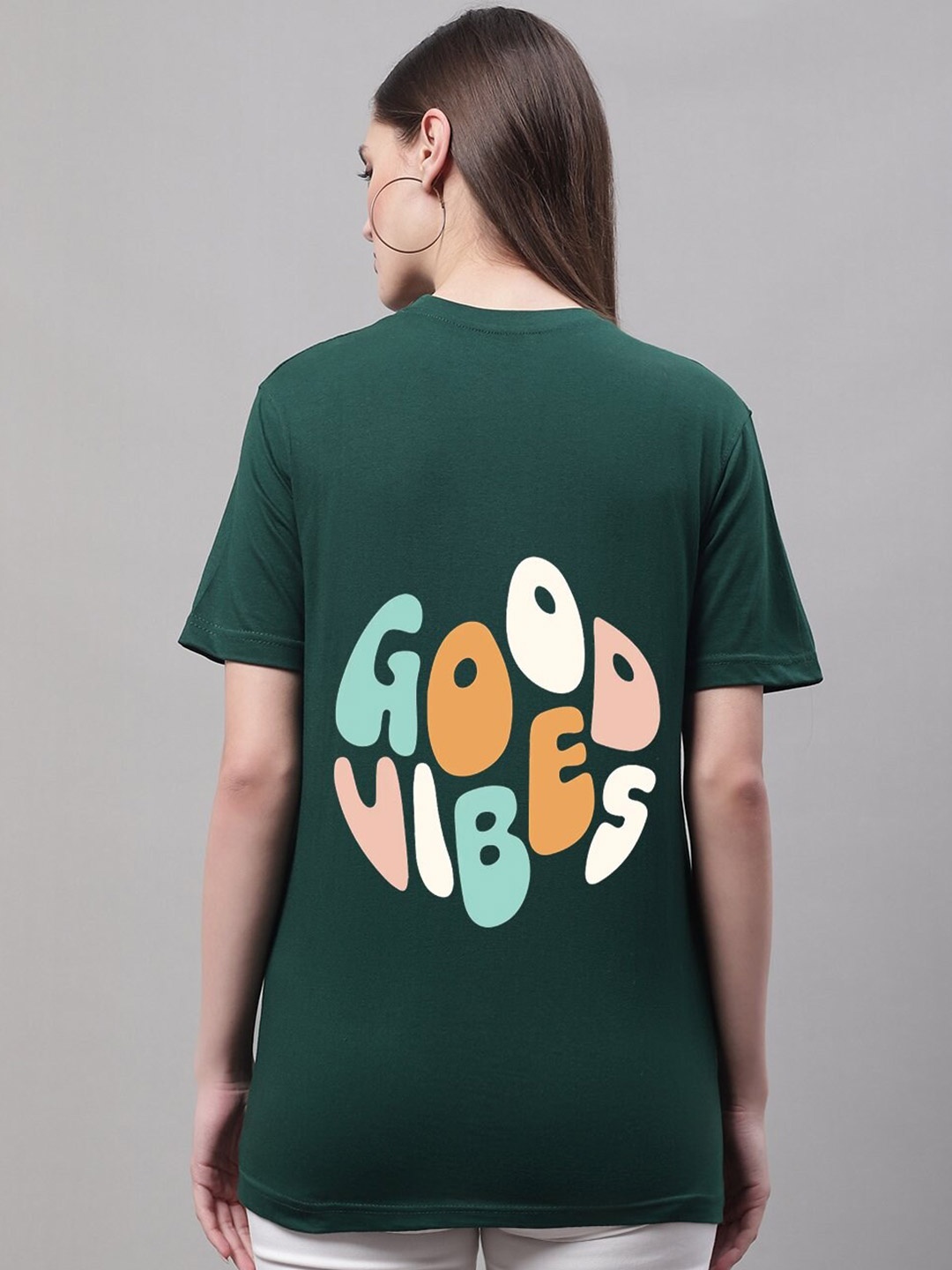 

Miaz Lifestyle Typography Printed Round Neck Pure Cotton T-shirt, Green