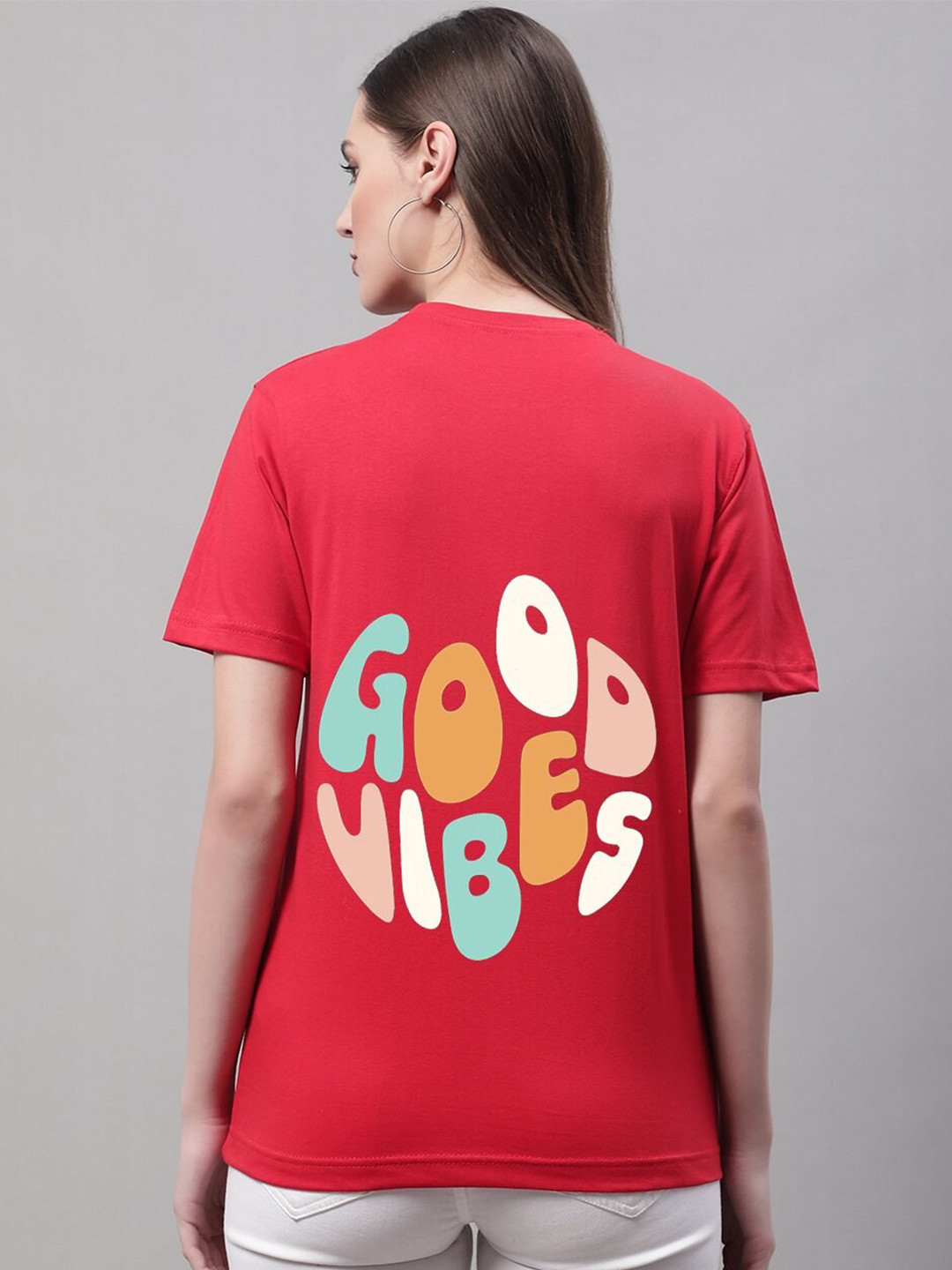 

Miaz Lifestyle Typography Printed Pure Cotton T-Shirt, Red