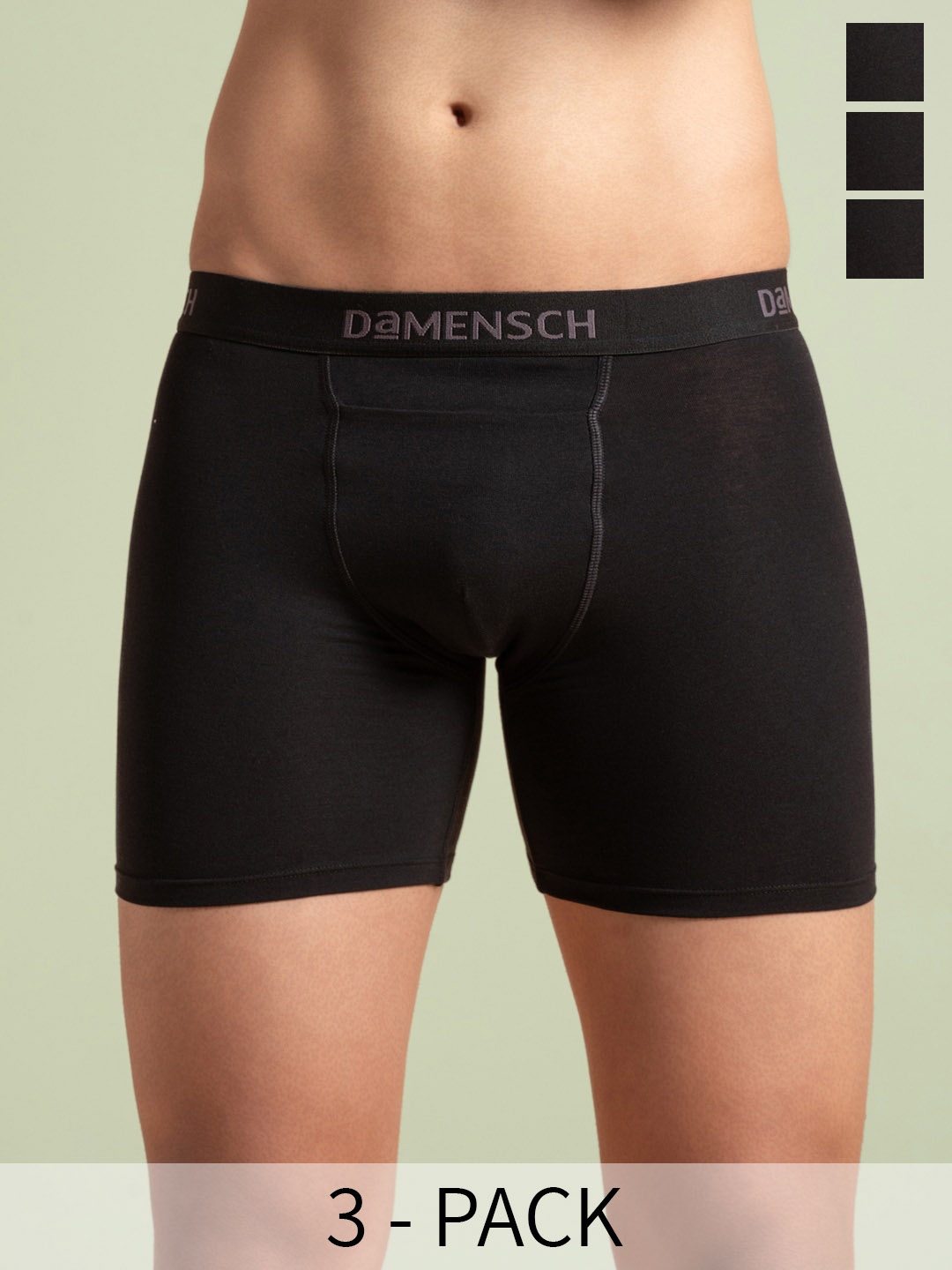 

DAMENSCH Pack Of 3 Trunks BB1017-JETBLK, Black