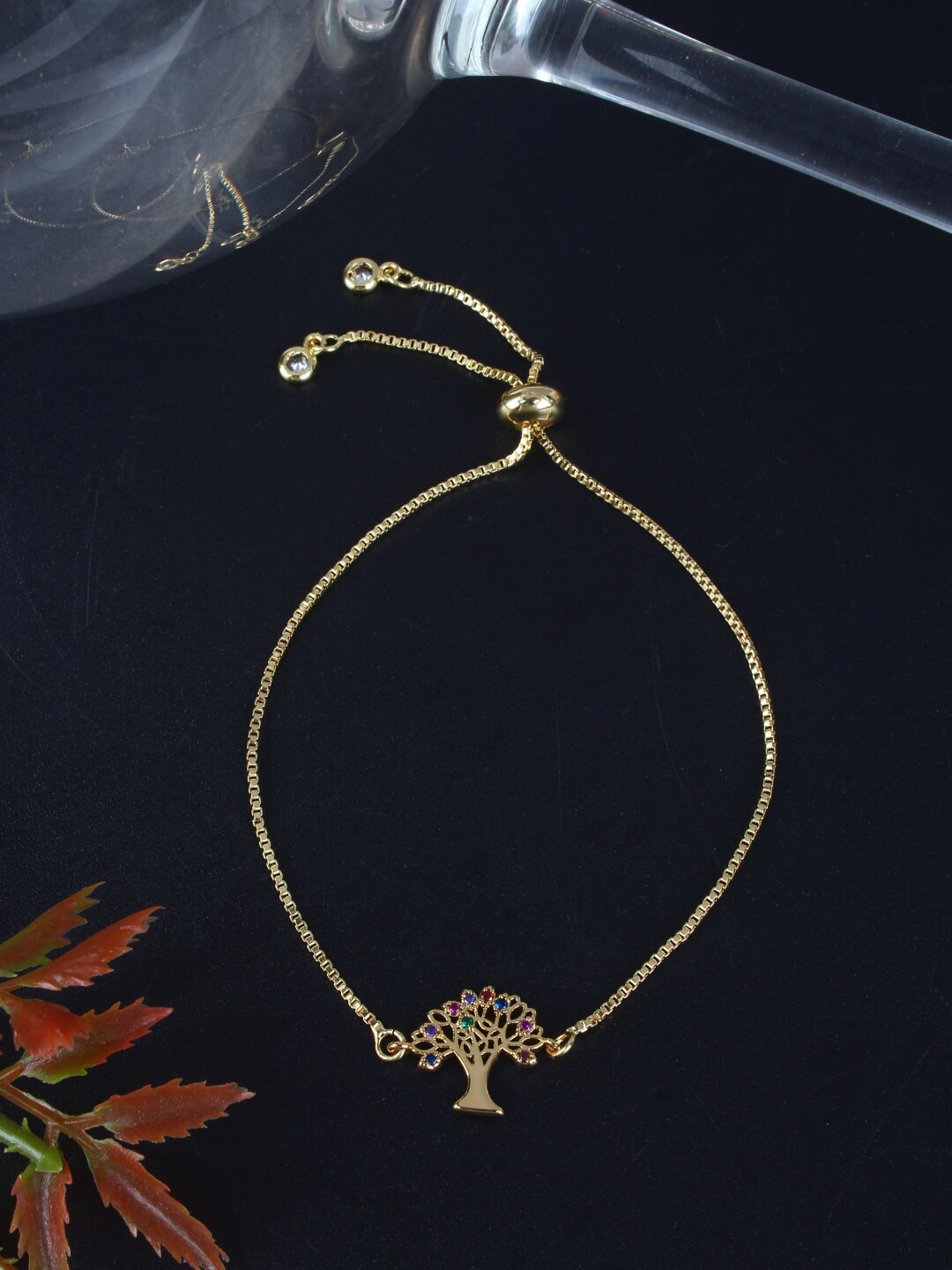 

DressBerry Cubic Zirconia Gold-Plated Charm Bracelet