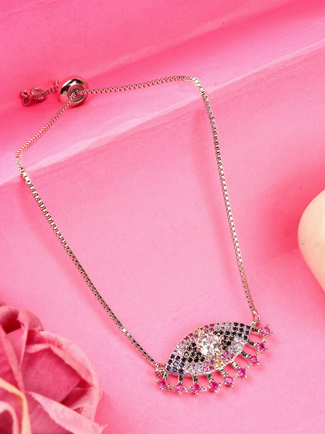 

DressBerry Cubic Zirconia Gold-Plated Charm Bracelet