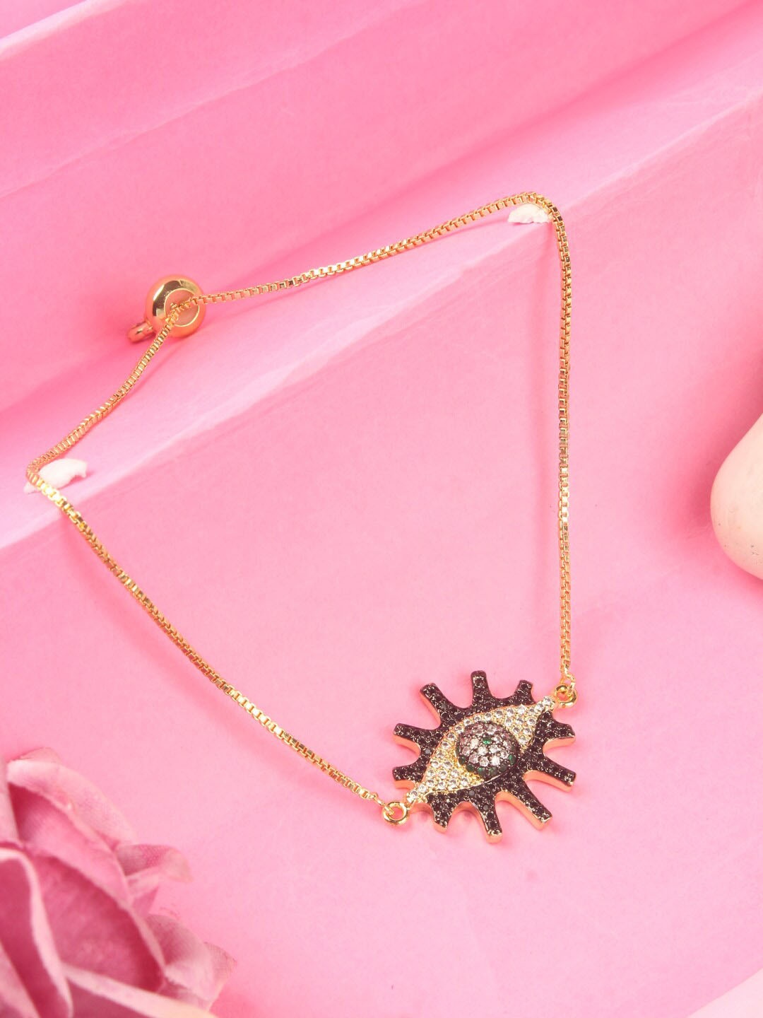 

DressBerry Cubic Zirconia Gold-Plated Charm Bracelet