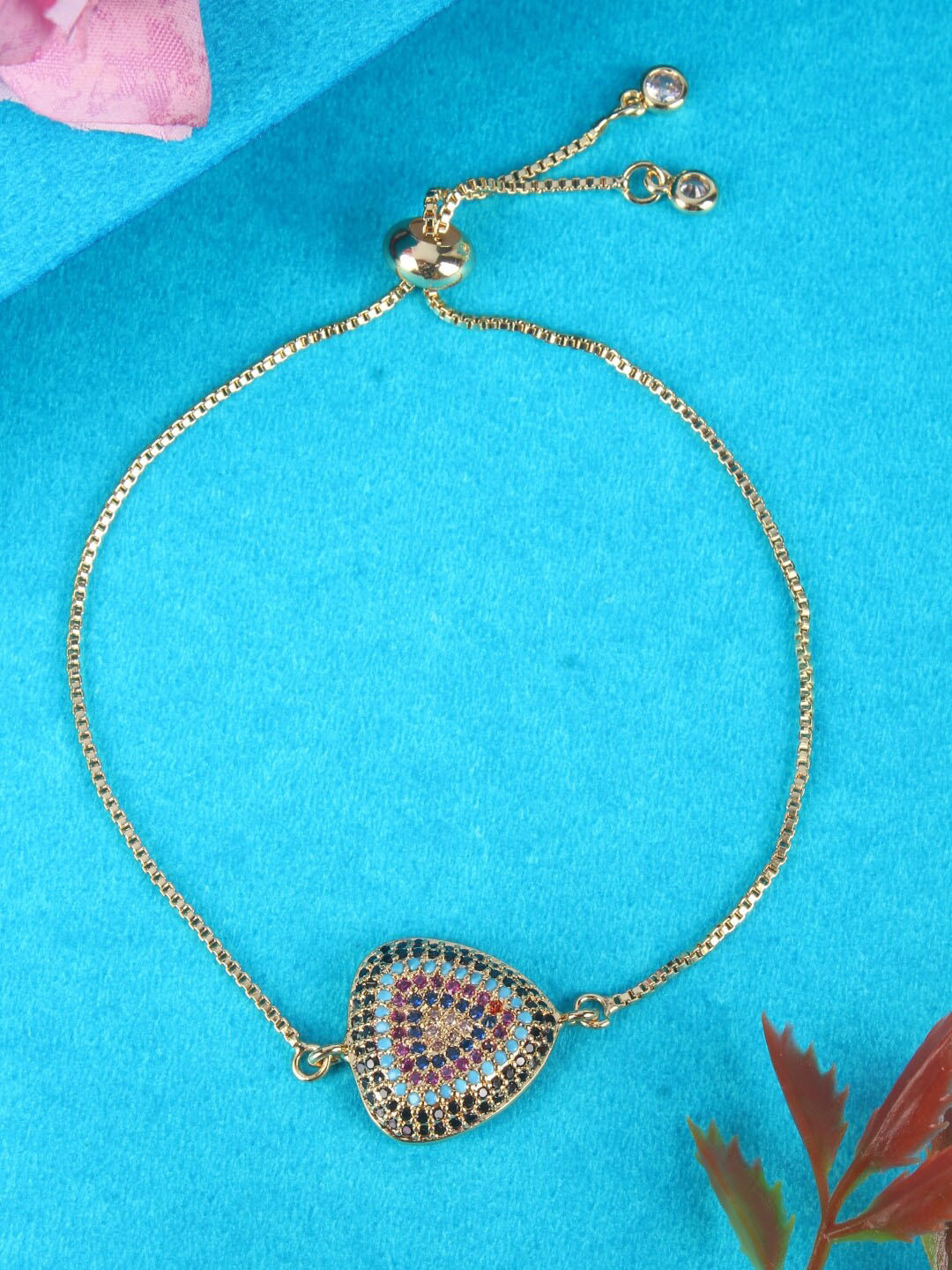

DressBerry Gold Toned Gold-Plated Cubic Zirconia Wraparound Bracelet