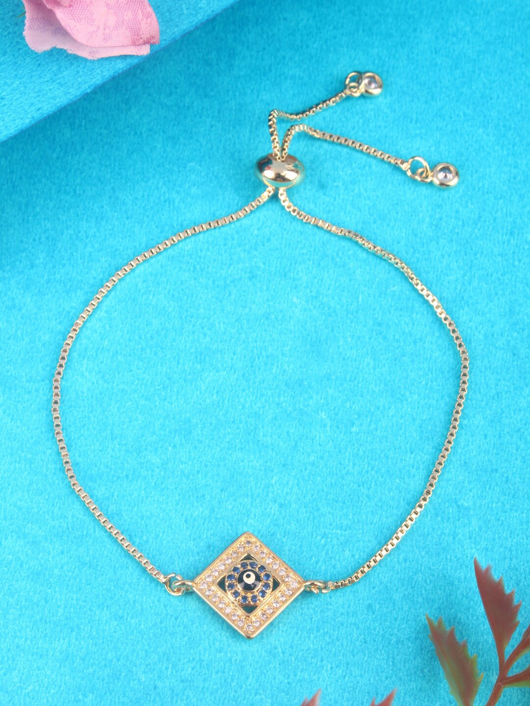 

DressBerry Cubic Zirconia Gold-Plated Charm Bracelet