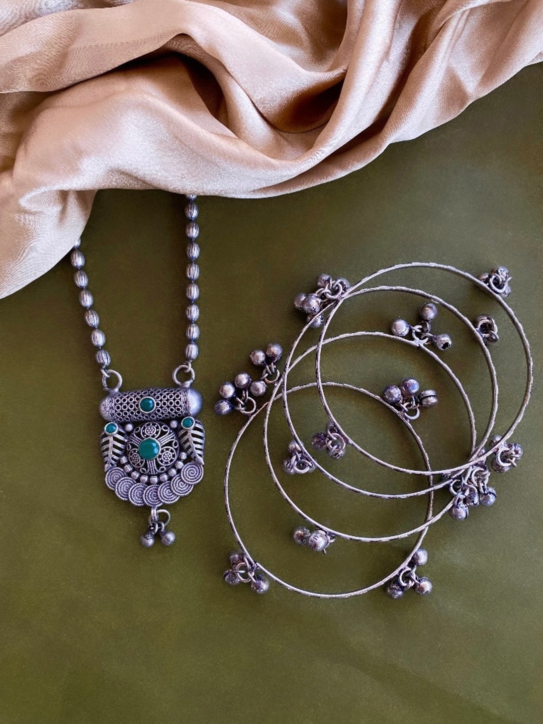 

ATIBELLE German Silver-Plated Jewellery Set