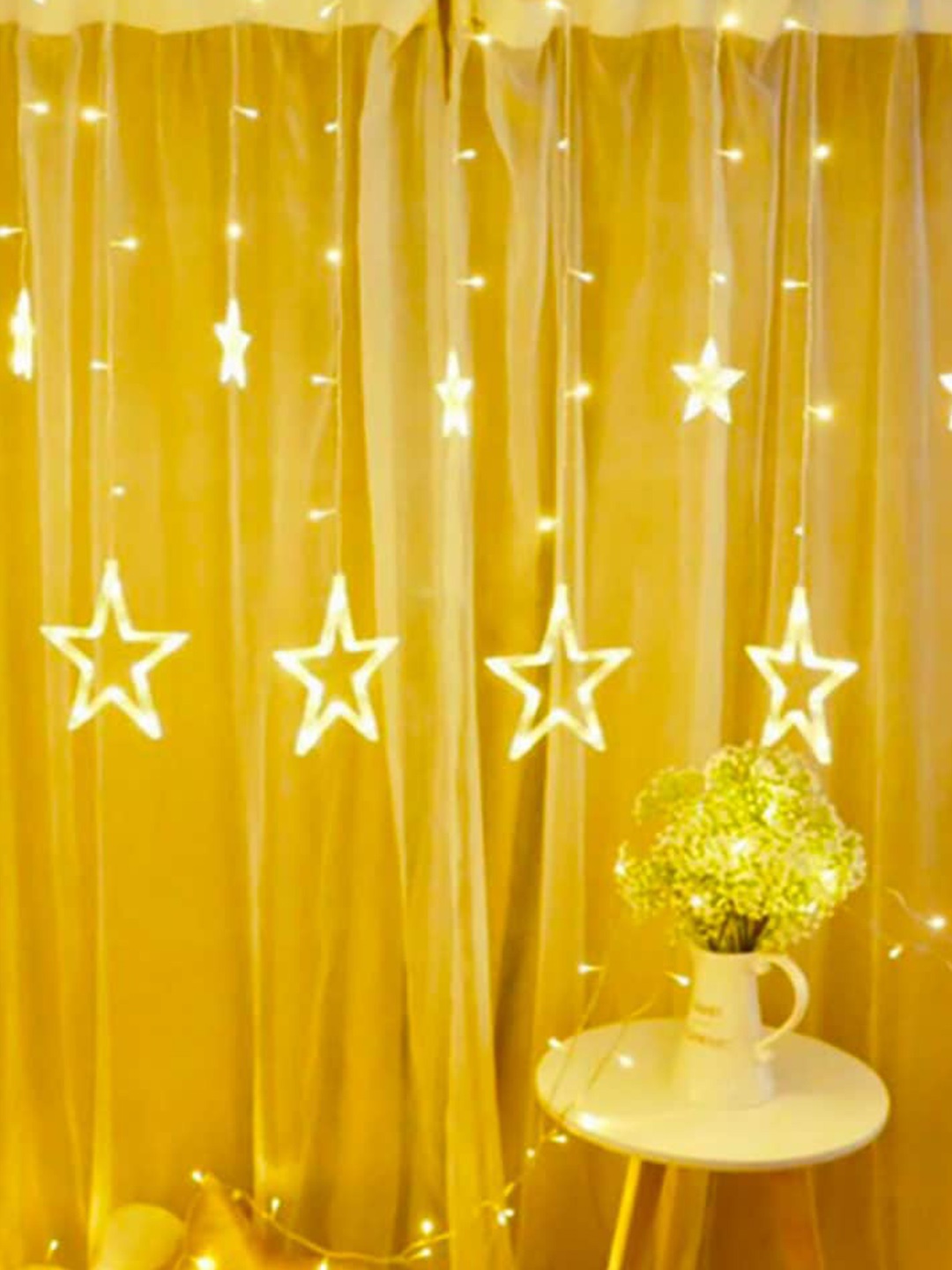 

MLD Yellow Modern 12-Stars 138-LED Curtain Light