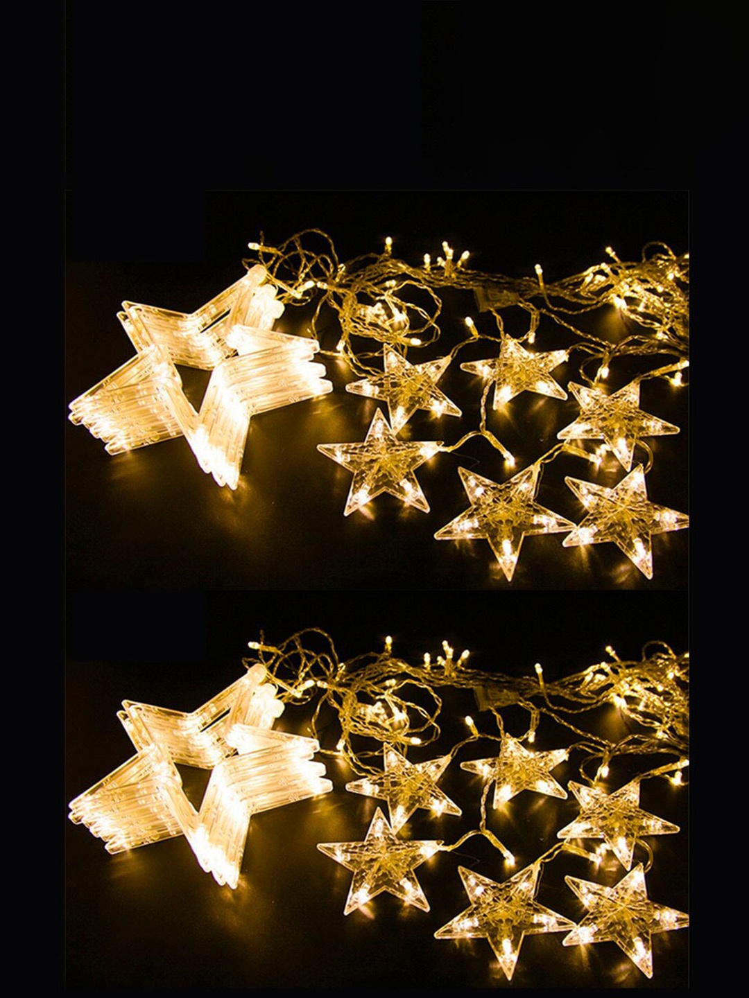 

MLD Yellow 2 Pcs 12-Stars 138 LED Light Curtain String Lights