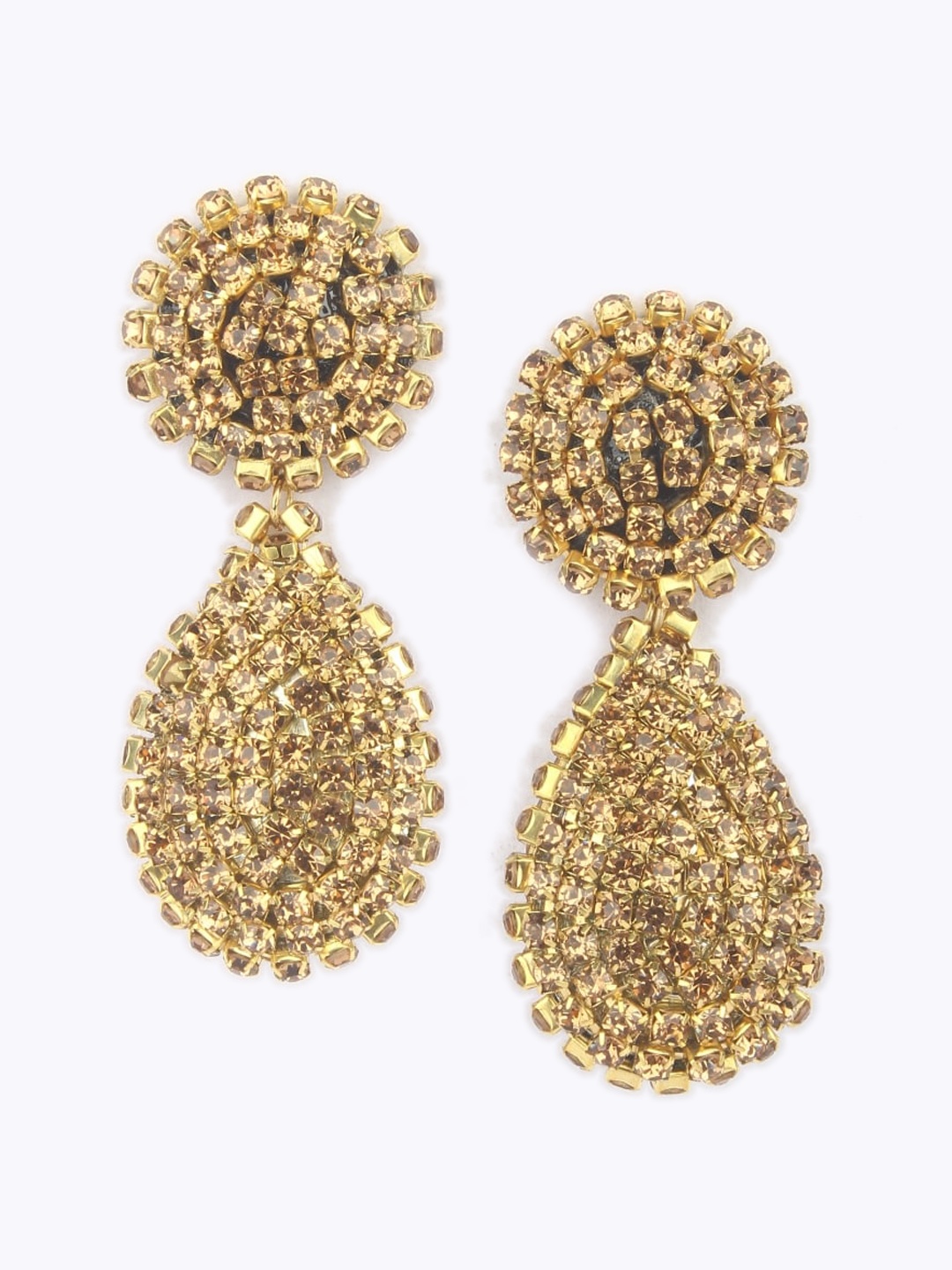 

DressBerry Gold-Plated Teardrop Shaped Drop Earrings