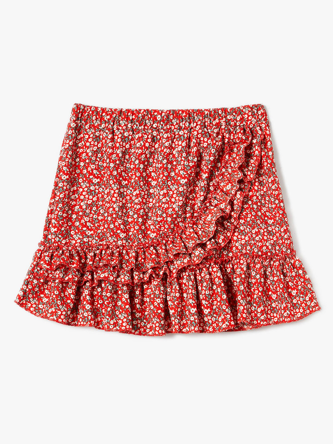 

Koton Girls Floral Printed Flared Skirt, Red