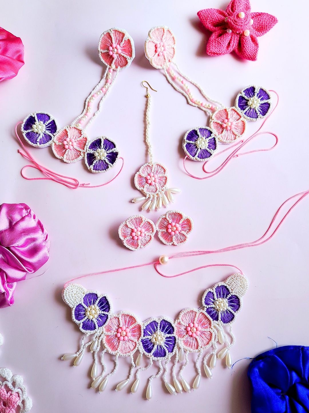 

Anouk Gold-Plated Pearl-Beaded Jewellery Set, Pink