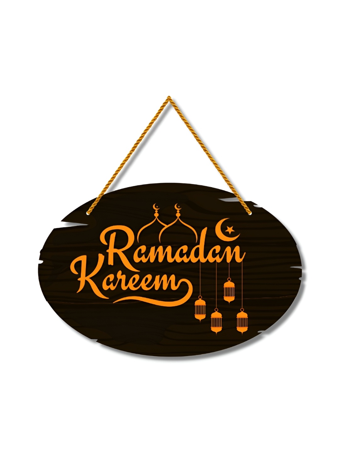 

Home Delight Brown & Orange Ramadan Kareem Printed Religious Wooden Wall Hanging
